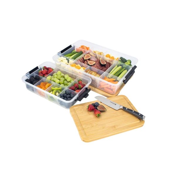 Sabatier Snacklebox Set with Bamboo Lid, 2-pieces
