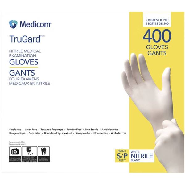 Medicom TruGard Nitrile Gloves, 400 Total