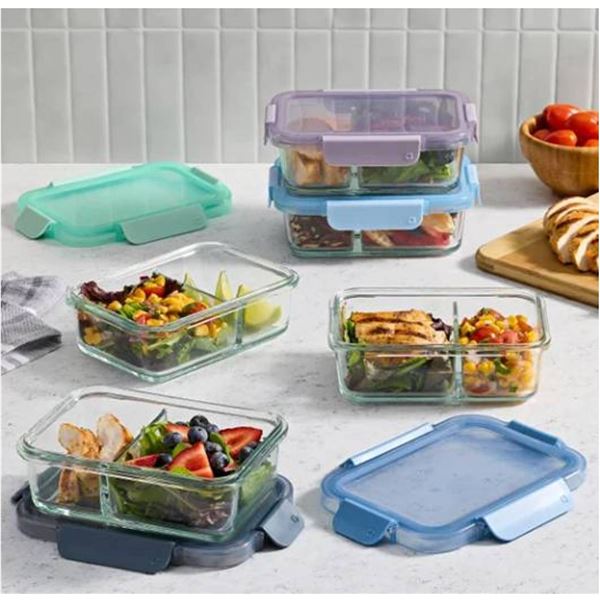 Ello Color Lock Glass Food Storage, 20-Piece