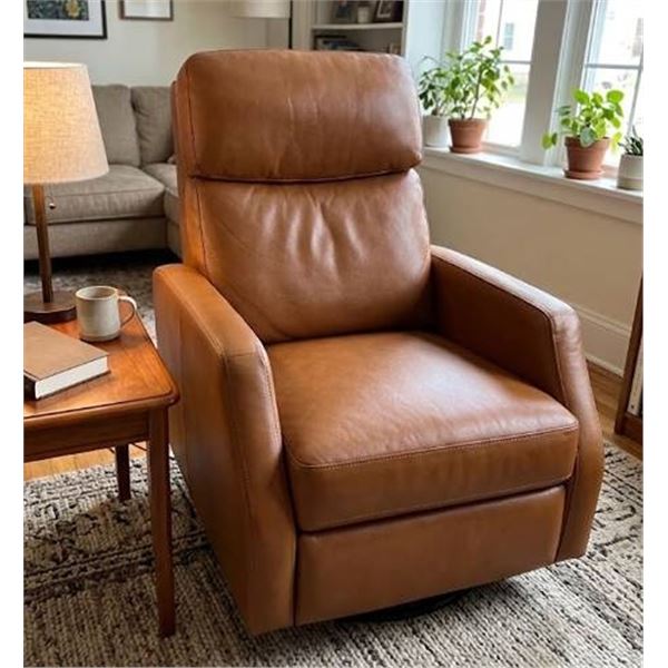 Synergy Leather Swivel Pushback Recliner