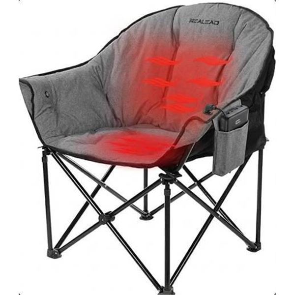 REALEAD Heated Camping Chair, Grey
