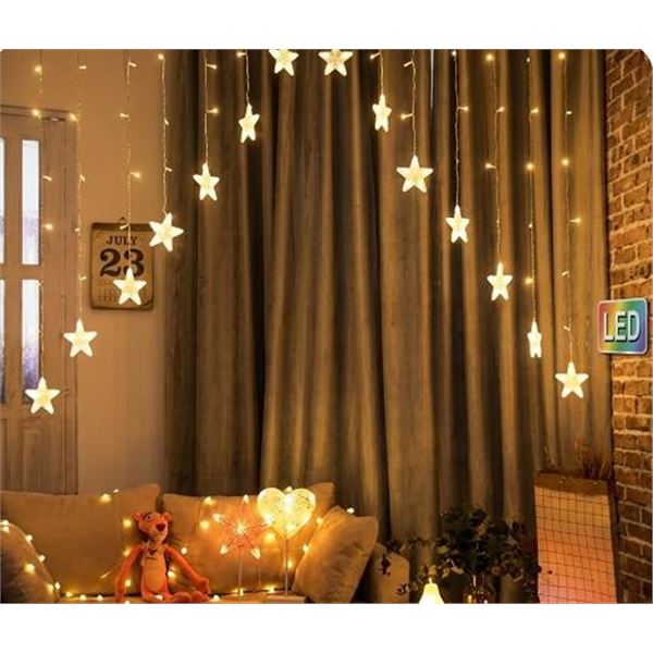 LED Star String Lights, Warm White