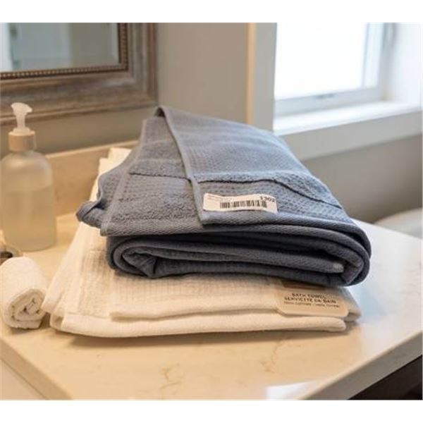 Welhome Waffle Texture Bath Towels, Two