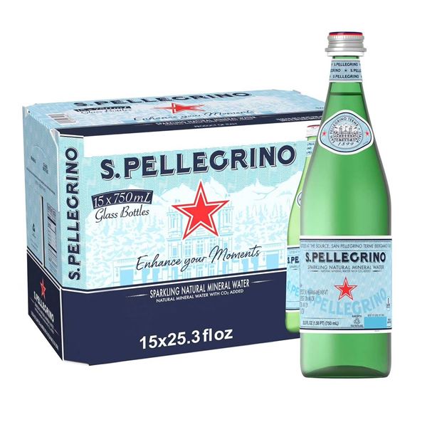 S.Pellegrino Carbonated Mineral Water 15 Pack x 750ml