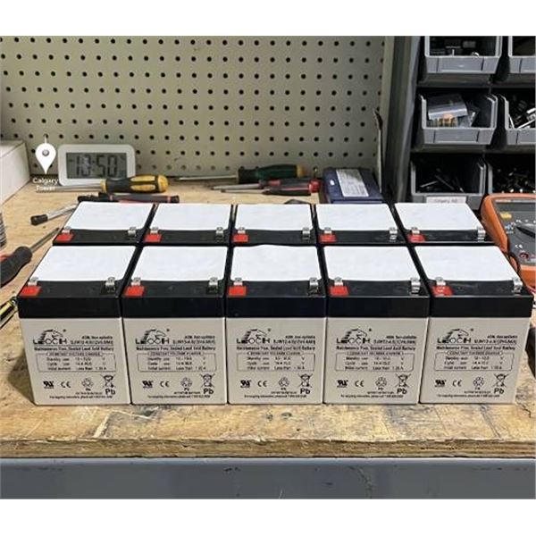 Lot of 10 Leoch DJW12-4.5 Acid Batteries