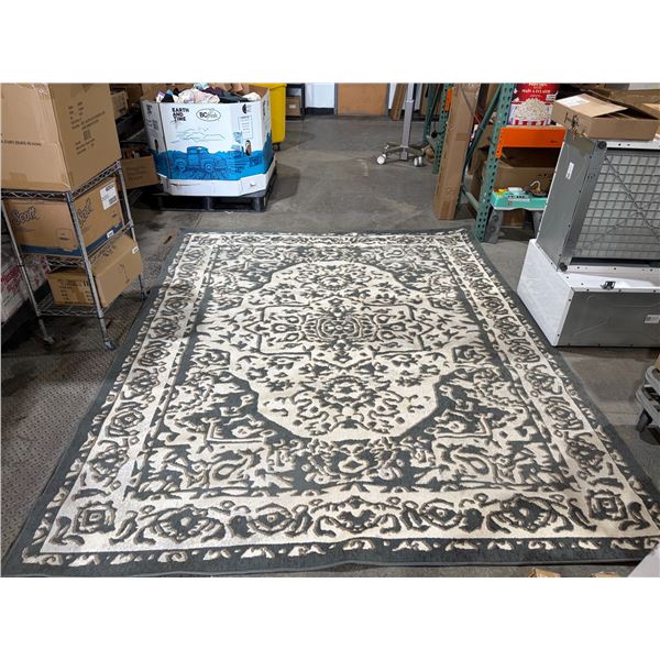 Gray and White Patterned Area Rug