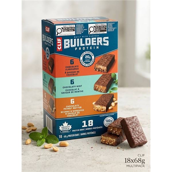 CLIF Builders Protein Bars, 18 Pack