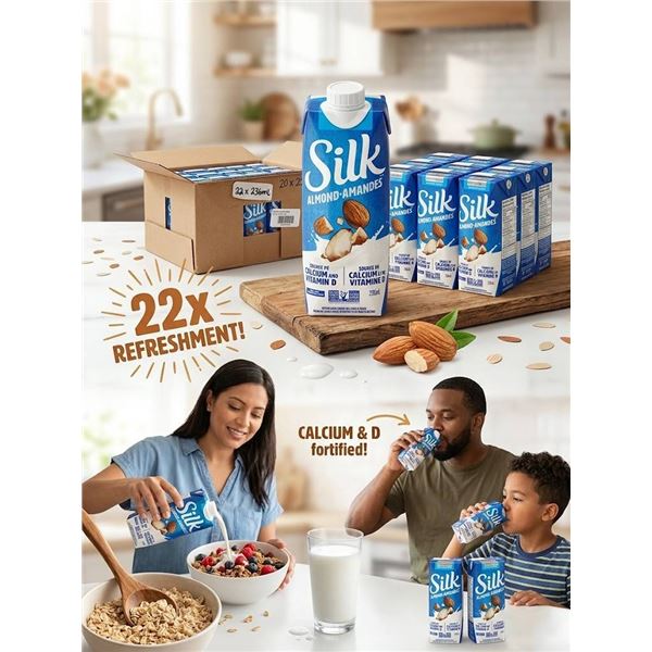 Silk Almond Drink 236ml Cartons, 22 Pack