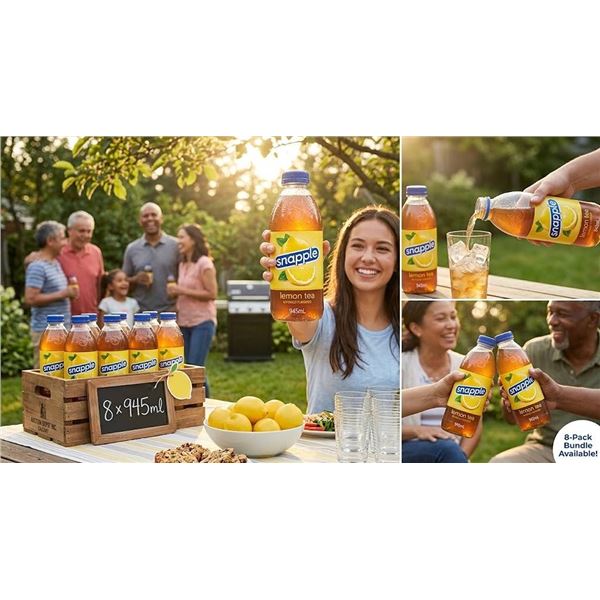 Lot of 8 - Snapple Lemon Tea 945ml Bottle
