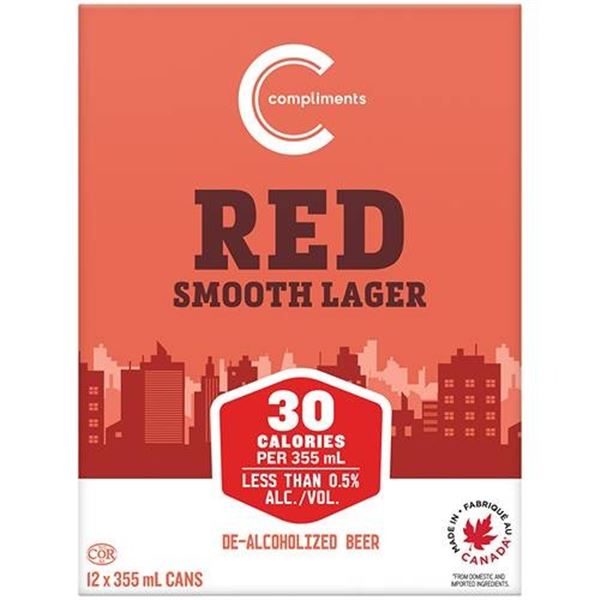 Compliments Red Smooth Lager 12x355ml