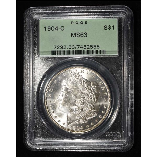 1904-O MORGAN DOLLAR PCGS MS-63 OLD GREEN HOLDER