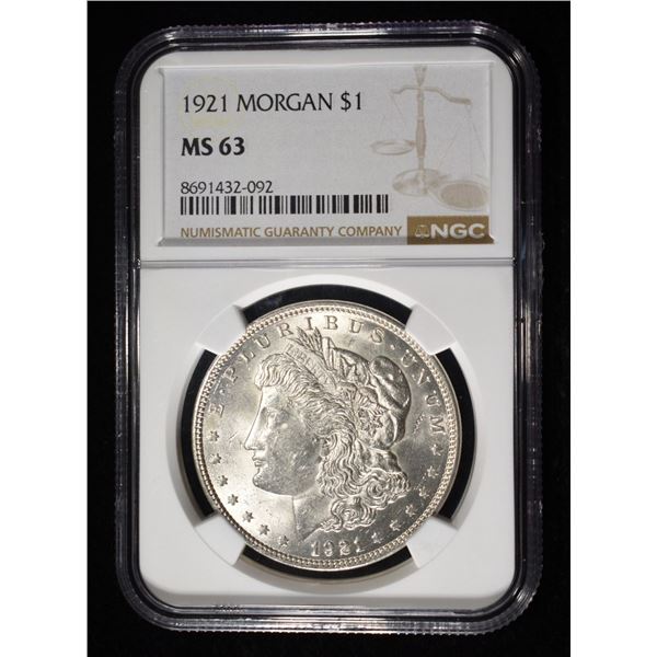 1921 MORGAN DOLLAR NGC MS63