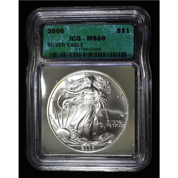 2006 AMERICAN SILVER EAGLE ICG MS69