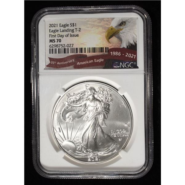 2021 AMERICAN SILVER EAGLE NGC MS70 FDI