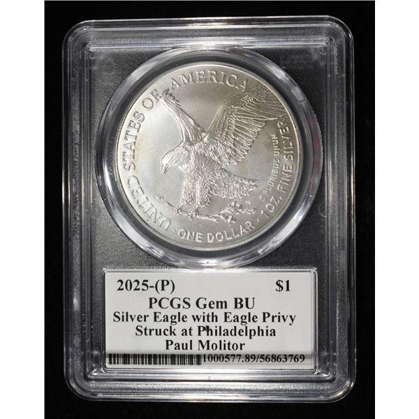 2025-(P) AMERICAN SILVER EAGLE PCGS GEM BU