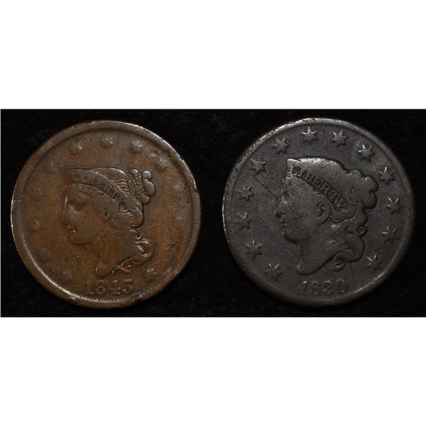 1830 & 1843 LARGE CENTS