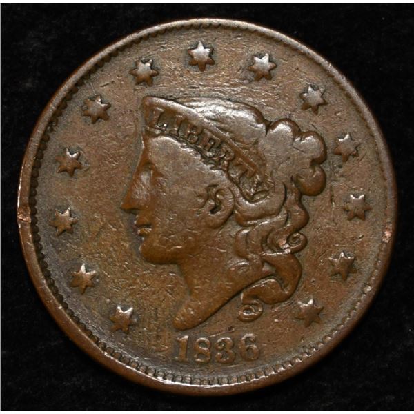 1836 LARGE CENT VG/F