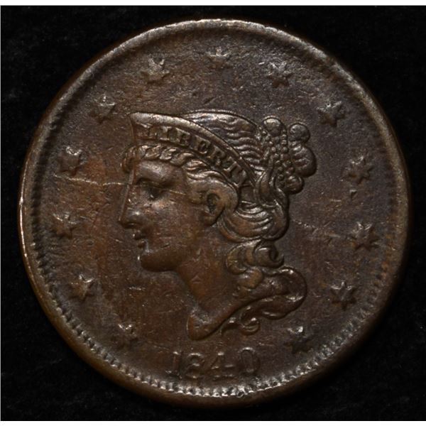 1840 LARGE DATE LARGE CENT VF