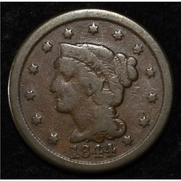 1844/81 LARGE CENT VG