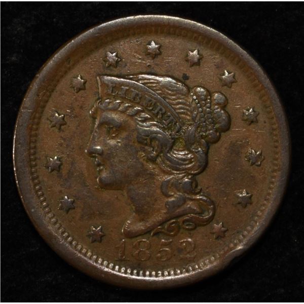 1852 LARGE CENT XF