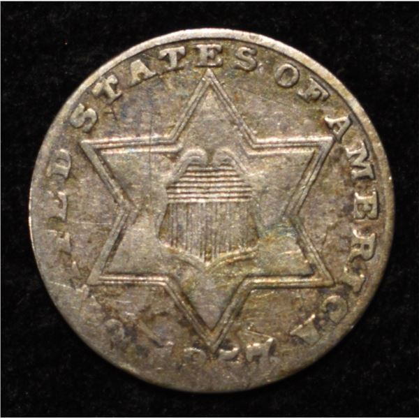 1857 3 CENT SILVER FINE