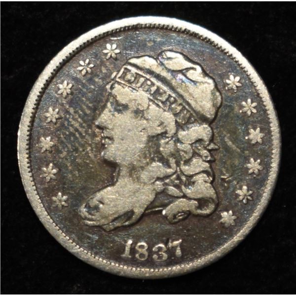 1837 BUST HALF DIME FINE
