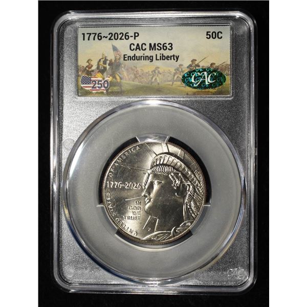 1776-2026-P ENDURING LIBERTY HALF DOLLAR CAC MS-63