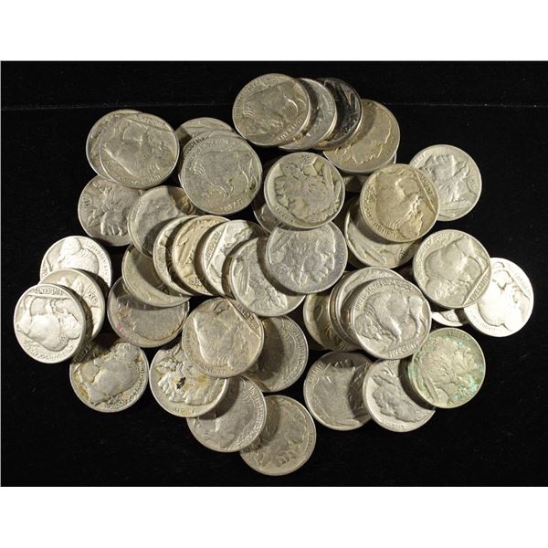 (50) FULL DATE BUFFALO NICKELS