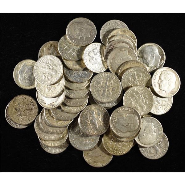 (50) 90% SILVER ROOSEVELT DIMES