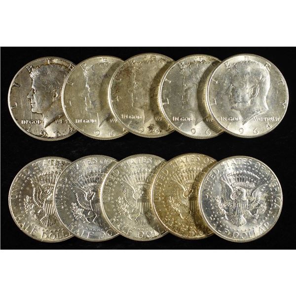 (10) 90% SILVER KENNDEY HALF DOLLARS