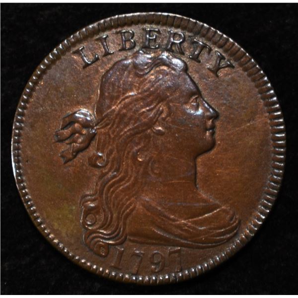 1797 DRAPED BUST LARGE CENT CH AU/UNC