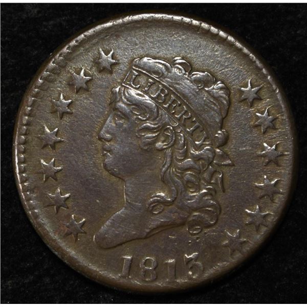 1813 CLASSIC HEAD LARGE CENT LOVELY ORIG AU