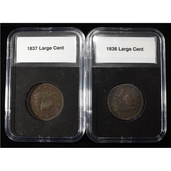 1837 & 1838 CORONET HEAD LARGE CENTS