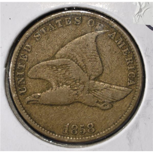 1858 FLYING EAGLE CENT VF