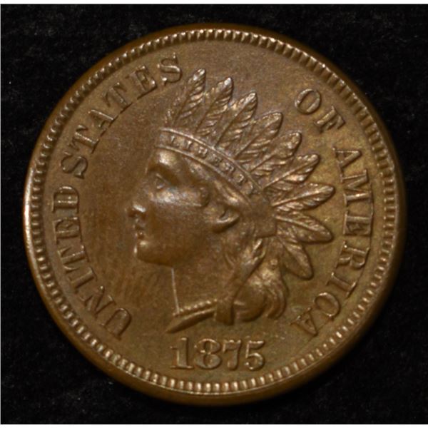 1875 INDIAN CENT CH TO GEM BU