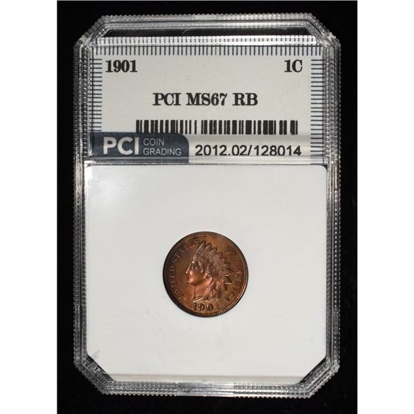 1901 INDIAN CENT PCI SUPERB GEM BU RB