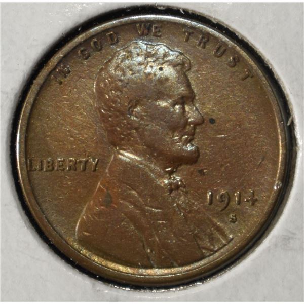 1914-S WHEAT CENT XF