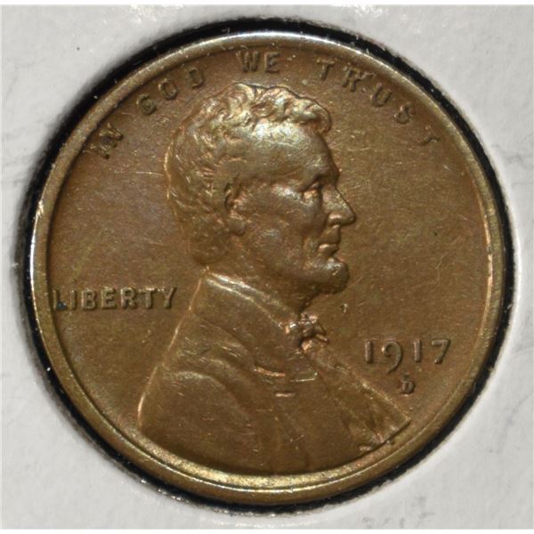 1917-D WHEAT CENT AU