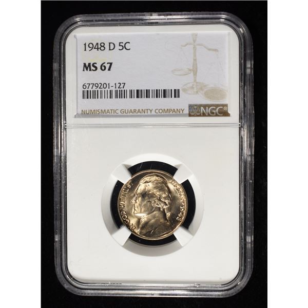 1948-D JEFFERSON NICKEL NGC MS67