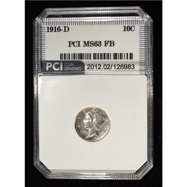 1916-D MERCURY DIME PCI MS CH BU FB