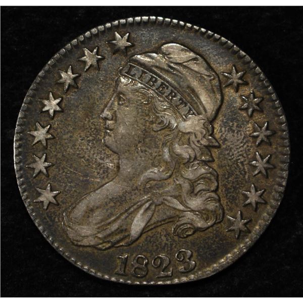 1823 BROKEN 3 CAPPED BUST HALF DOLLAR XF