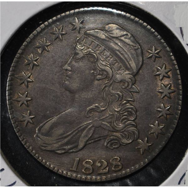 1828 CAPPED BUST HALF DOLLAR CH AU