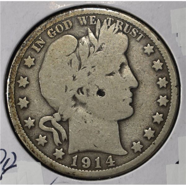 1914 BARBER HALF DOLLAR GOOD