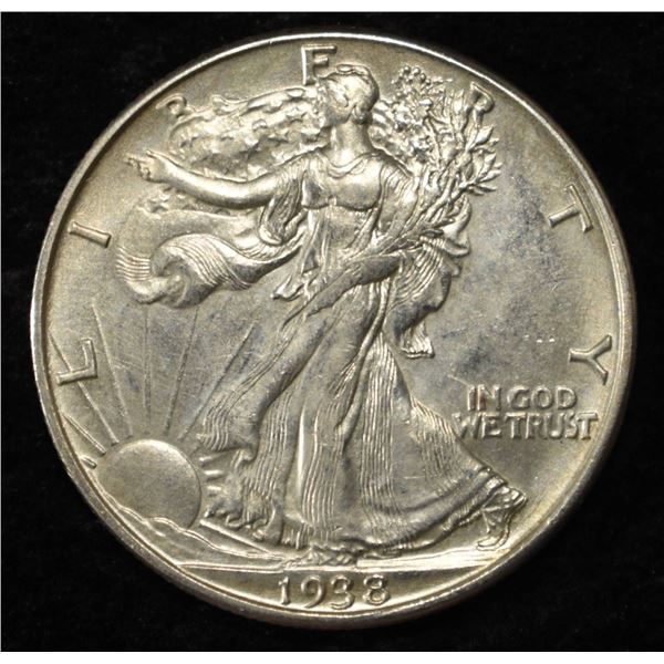 1938-D WALKING LIBERTY HALF DOLLAR CH BU