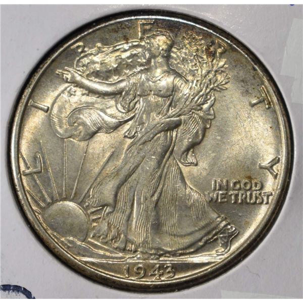 1943 WALKING LIBERTY HALF DOLLAR CH BU