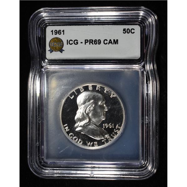 1961 FRANKLIN HALF DOLLAR ICG PR69 CAM