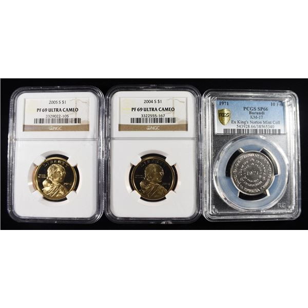 (3) GRADED COINS