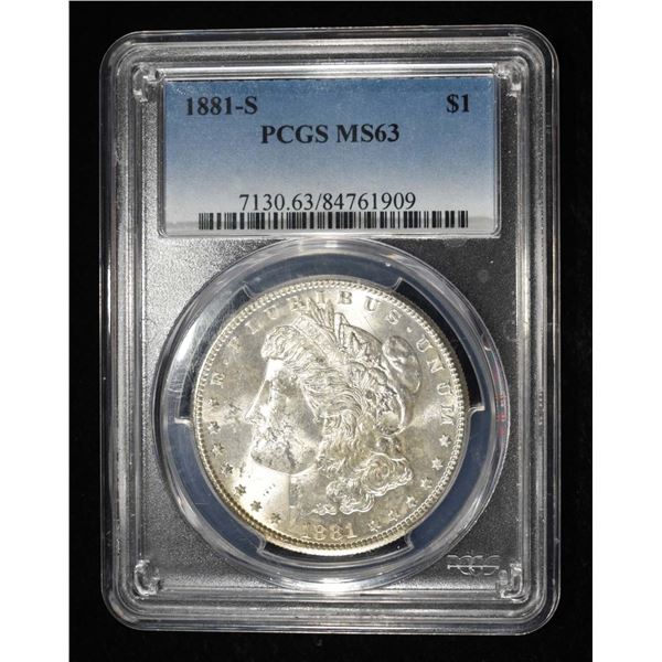 1881-S MORGAN DOLLAR PCGS MS-63
