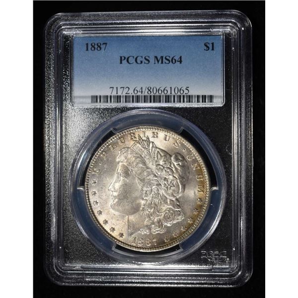 1887 MORGAN DOLLAR PCGS MS-64