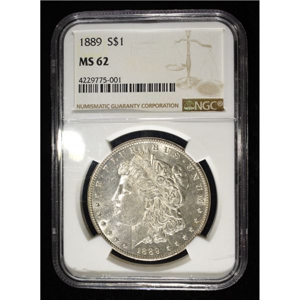 1889 MORGAN DOLLAR NGC MS62